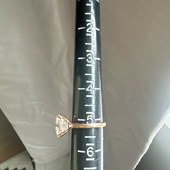 Engagement Wedding Ring Crystal Diamond band Rose Gold cocktail unique - Picture 13 of 14